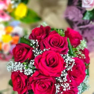 bouquet roses rouges gypso - Gap Events