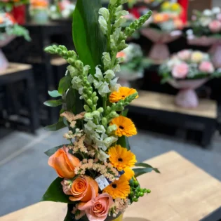 composition florale orangée - Gap Events